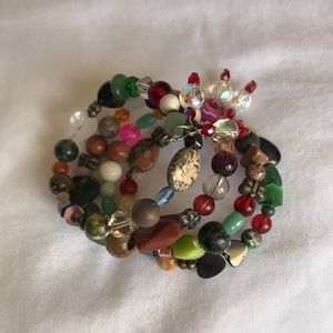 5 for $25 Memory wire stone bracelet